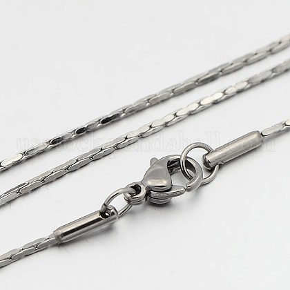 304 Stainless Steel Boston Chain Necklaces US-STAS-O053-16P-1