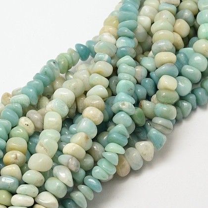 Natural Amazonite Nuggets Beads Strands US-G-P091-53-1