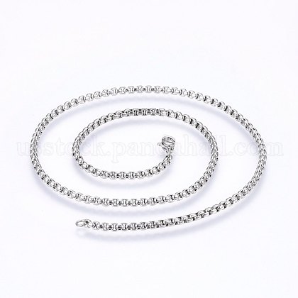 304 Stainless Steel Box Chain Necklaces US-NJEW-F227-09P-08-1