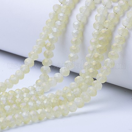 Electroplate Transparent Glass Beads Strands US-EGLA-A034-T6mm-X05-1