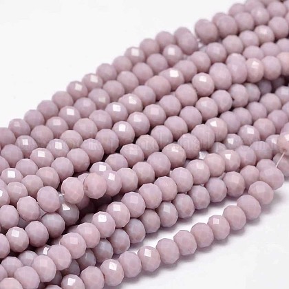 Faceted Rondelle Glass Beads Strands US-GLAA-I033-6mm-30-1