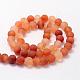 Frosted Natural Carnelian Beads Strands US-G-F372-6mm-2