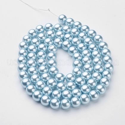 Glass Pearl Beads Strands US-HY-10D-B09-1