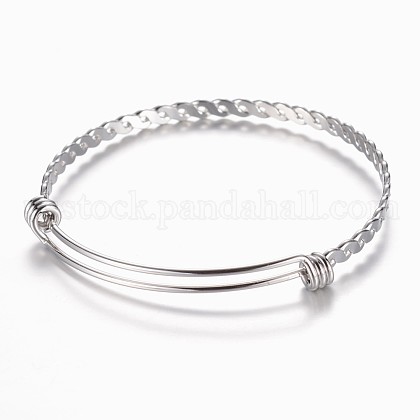Adjustable 304 Stainless Steel Expandable Bangle Making US-BJEW-G482-03P-1