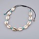 Adjustable Cowrie Shell and Synthetic Turquoise Beaded Necklaces US-NJEW-JN02300-02-1