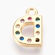 Brass Micro Pave Cubic Zirconia Charms US-ZIRC-F089-01G-D-2