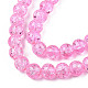 Spray Painted Crackle Glass Beads Strands US-CCG-Q002-8mm-01-2
