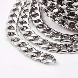 304 Stainless Steel Cuban Link Chains US-X-CHS-E013-17C