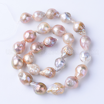 Natural Baroque Pearl Keshi Pearl Beads Strands US-PEAR-S010-34-1