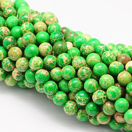 Dyed Natural Regalite Round Bead Strands US-G-F268-01-8mm-G-1