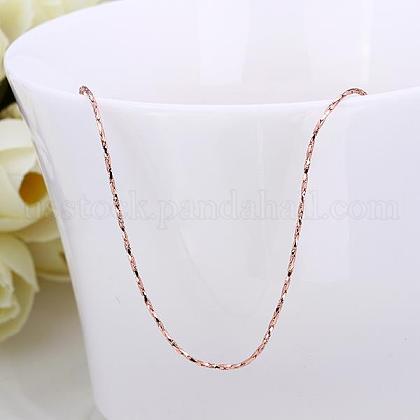 Fine Rose Gold Plated Tin Alloy Snake Chain Fine Necklaces US-NJEW-BB10174-18-1