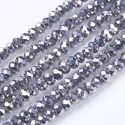 Electroplate Glass Beads Strands US-EGLA-J025-F03-1