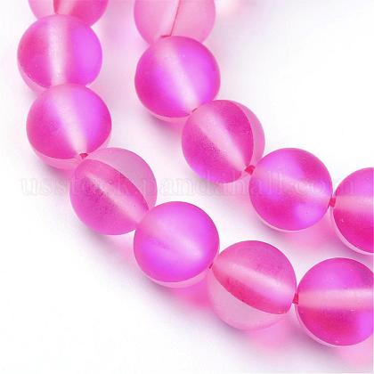 Synthetic Moonstone Beads Strands US-G-R375-8mm-A01-1