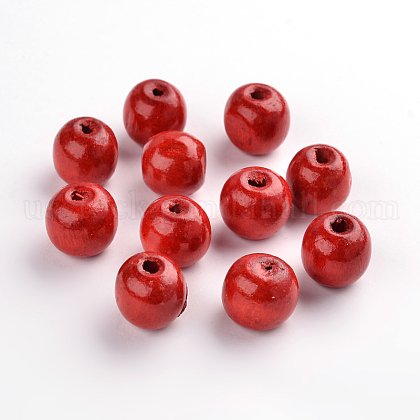 Dyed Natural Wood Beads US-TB095Y-1-1