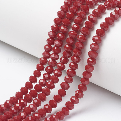 Opaque Solid Color Glass Beads Strands US-EGLA-A034-P6mm-D02-1