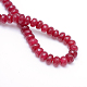 Faceted Rondelle Dyed Natural White Jade Bead Strands&nbsp;US-X-G-R343-6x8-07-3