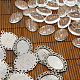 DIY Tibetan Style Pendant Cabochon Settings and Oval Transparent Clear Glass Cabochons US-TIBEP-MSMC021-38AS-NR-1