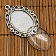 DIY Tibetan Style Pendant Cabochon Settings and Oval Transparent Clear Glass Cabochons US-TIBEP-MSMC021-38AS-NR-4