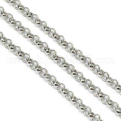 304 Stainless Steel Rolo Chains US-STAS-M032-42P-3mm-1