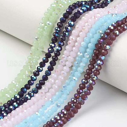 Electroplate Glass Beads Strands US-EGLA-A034-J6mm-L-1