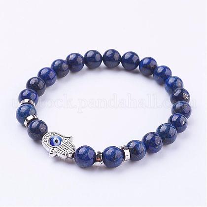Natural Lapis Lazuli(Dyed) Stretch Bracelets US-BJEW-JB03146-03-1