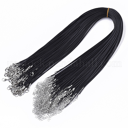 Waxed Cotton Cord Necklace Making US-MAK-S032-1.5mm-B01-1