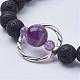 Natural Lava Rock Beads Stretch Bracelets US-BJEW-JB02838-05-2
