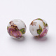 Flower Picture Glass Beads US-GFB-R002-10mm-01-2