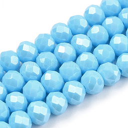 Electroplate Glass Beads Strands US-EGLA-A034-P8mm-A06