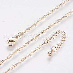 Long-Lasting Plated Brass Chain Necklaces US-NJEW-K112-11G-NF