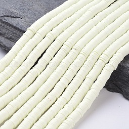 Flat Round Handmade Polymer Clay Beads US-CLAY-R067-6.0mm-21