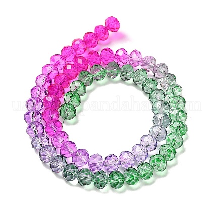 Transparent Painted Glass Beads Strands&nbsp;US-DGLA-A034-T6mm-A06-5