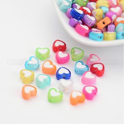 Transparent Heart Acrylic Beads US-X-TACR-S117-M-1