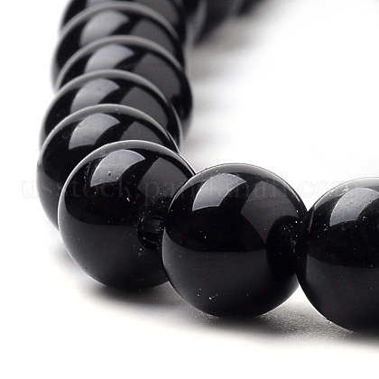 Natural Black Onyx Beads Strands&nbsp;US-G-S259-19-6mm-3