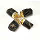 Golden Tone Brass Tourmaline Pendants US-G-J264-04-2