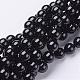 Natural Black Onyx Round Beads Strands US-GSR10mmC097-1