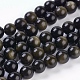 Natural Golden Sheen Obsidian Beads Strands US-G-C076-10mm-5-1