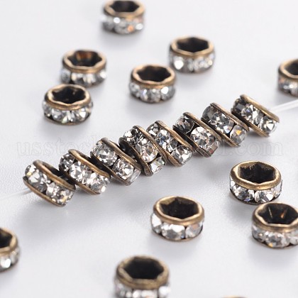 Brass Rhinestone Spacer Beads US-RB-A014-Z4mm-01AB-NF-1