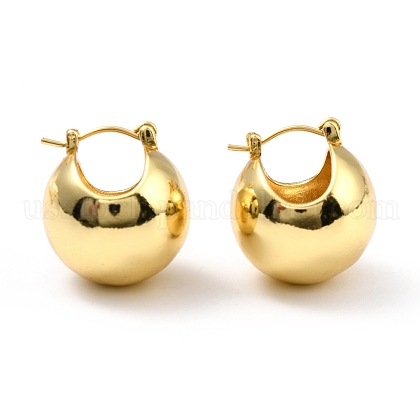 Brass Hoop Earrings US-EJEW-D273-01G-1