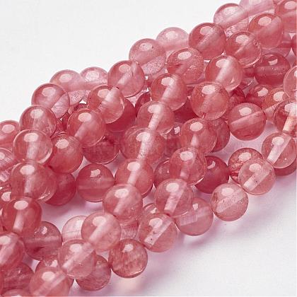Cherry Quartz Glass Beads Strands US-Z0ND1013-1