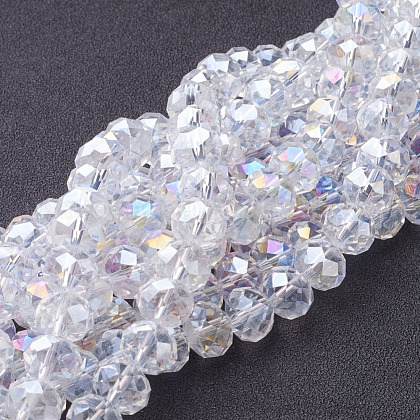Electroplate Glass Beads Strands US-GR10MM01Y-AB-1