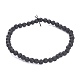Natural Lava Rock Beads Stretch Bracelets US-BJEW-G623-02-4mm-1