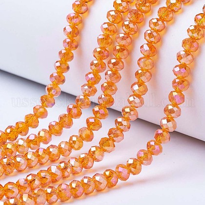 Electroplate Glass Beads Strands US-EGLA-A034-T10mm-B16-1