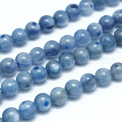 Natural Kyanite/Cyanite/Disthene Round Beads Strands US-G-N0150-05-6mm-1