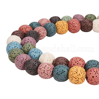 Synthetical Lava Rock Bead Strands US-G-PH0024-M-1