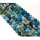 Faceted Natural Agate Beads Strands US-G-F447-8mm-C10-2