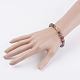 Agate & Mixed Stone Stretch Bracelets US-BJEW-JB03530-04-3