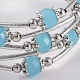 Five Loops Imitation Jade Glass Beaded Wrap Bracelets US-BJEW-JB02125-3