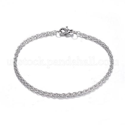 304 Stainless Steel Rope Chain Bracelets US-BJEW-K002-08-1
