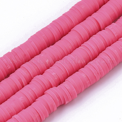 Handmade Polymer Clay Beads Strands US-CLAY-R089-6mm-059-1